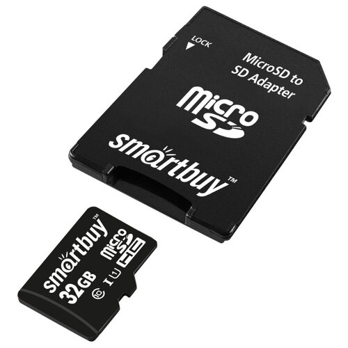 Карта памяти 32 Gb microSD Smartbuy Class 10 с адаптером