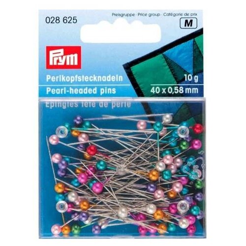 PRYM 028625 Булавки с жемчужной головкой, разноцветные 0,65x