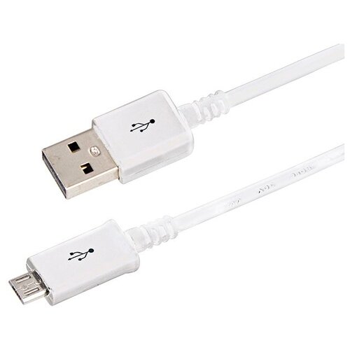 USB кабель microUSB длинный штекер 1 м белый