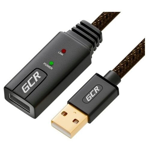 Кабель-удлинитель с усилителем 7.5м GCR GOLD USB 2.0 AM / AF