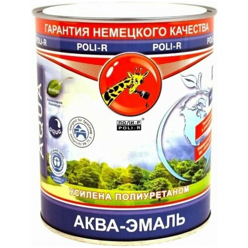 Эмаль акриловая (АК) Poli-R Aqua глянцевая, глянцевая, белый, 0.75