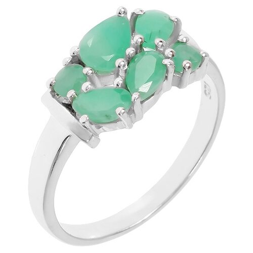 Кольцо 1410931362 из серебра 925 пробы с изумрудом бериллом 