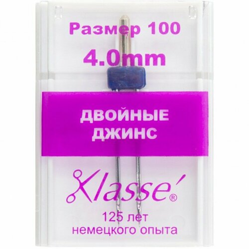 Иглы для бытовых швейных машин джинс двойные N 100/16 - 4 мм N 100/16 - 4 мм