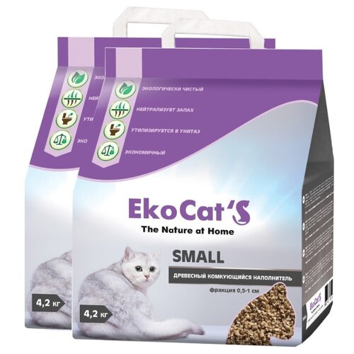 Наполнитель Eko Cats Small древесный комкующийся 2х10л