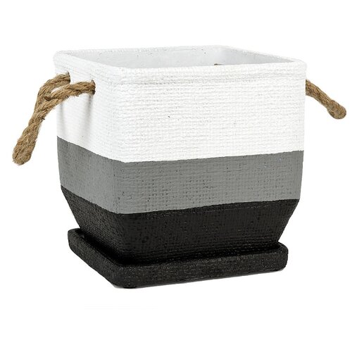 Горшок для цветов с поддоном и ручками Джут 18*18*17,5см KEN