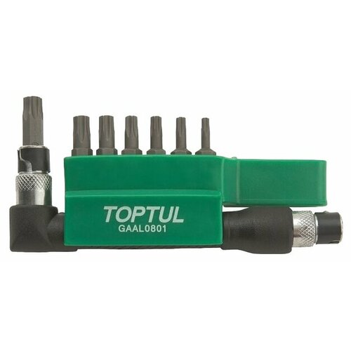 Набор бит TORX 1/4 Т10-Т40 30мм 8шт TOPTUL (GAAL0801)