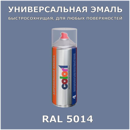 Краска Color1 универсальная аэрозольная акриловая, RAL 5014, глянцевая, 520 мл,