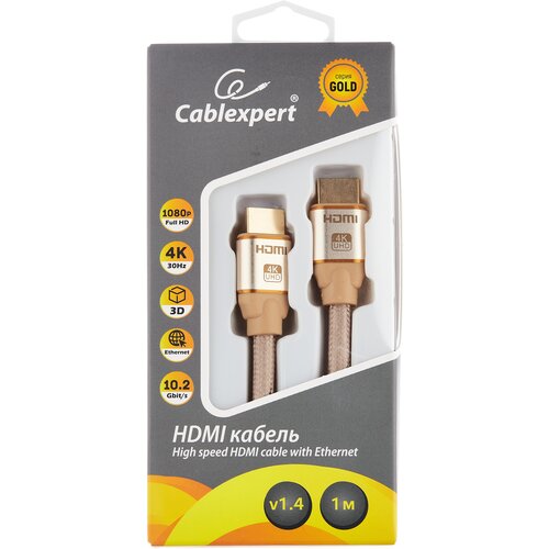 Кабель Cablexpert Gold HDMI - HDMI (CC-G-HDMI03), 1 м,