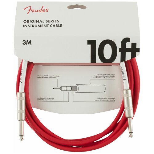 FENDER 10` OR INST CABLE FRD Инструментальный кабель, красный, длина 10` (3,05