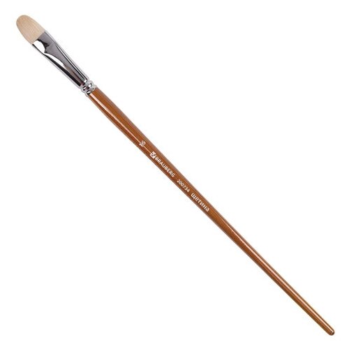 Кисть BRAUBERG Art Classic щетина №16, овальная, с длинной ручкой коричневый