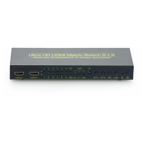 Матричный переключатель HDMI 6 x 2 GreenLine, 1080P, 3.5mm a