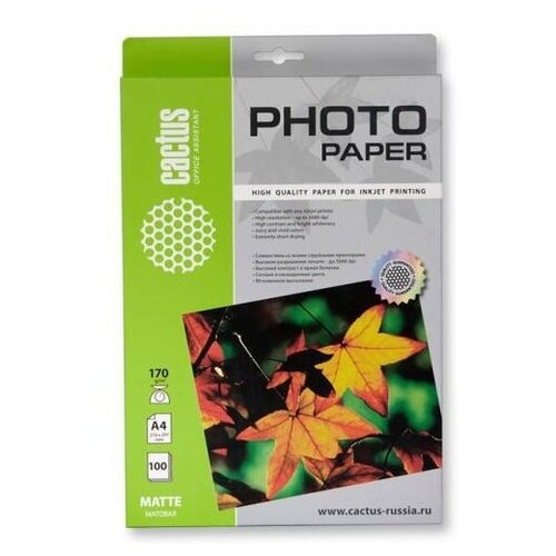 Бумага и пленка Бумага cactus A4 CS-MA4170100 170 г/м² 100 лист., белый
