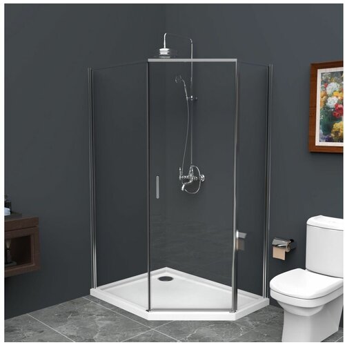 Душевой уголок BelBagno UNO-195-PH-1-100/80-C-Cr 100x80, стекло