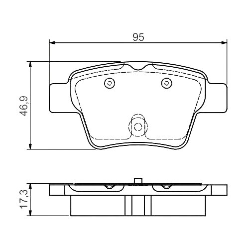 Дисковые тормозные колодки задние Bosch 0986495092 для Peugeot 207, Citroen C4,