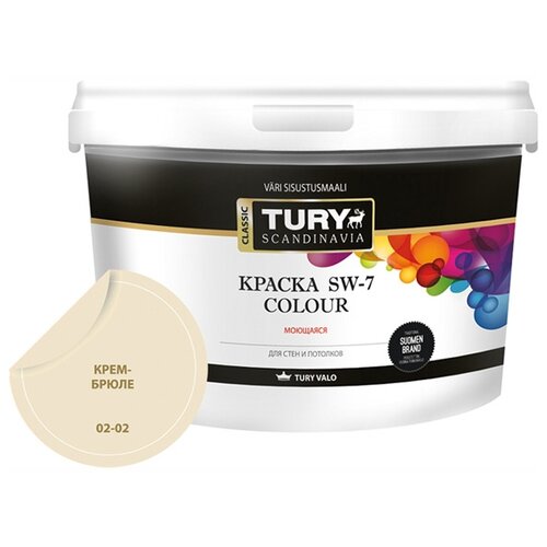 Краска акриловая TURY SW-7 Colour матовая Крем-брюле 2.4 кг