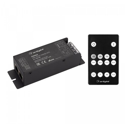 Диммер ARL-SYNC-DIM Black (12-24V, 1x25A, ПДУ 14кн, RF, RJ45) (Arlight, IP20