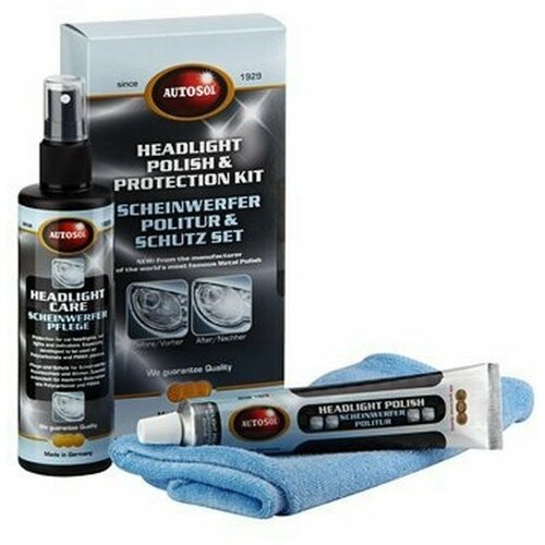Набор для полировки и защиты пластиковых фар Autosol Headlight polish &