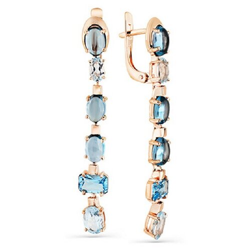 Серьги Master Brilliant, красное золото, 585 проба, Лондон топаз, золотой,