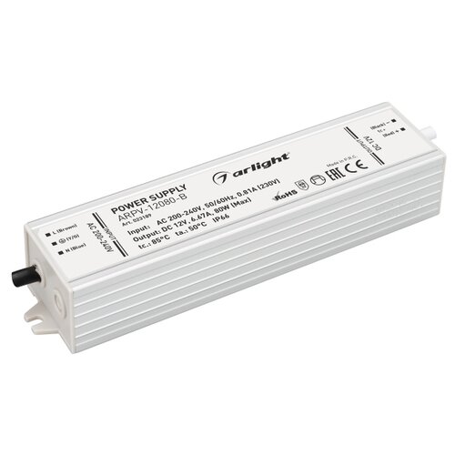 Блок питания ARPV-12080-B (12V, 6.7A, 80W) (Arlight, IP67 Ме