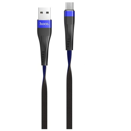 Кабель USB - micro USB 1.2м Hoco U39 Slender - Черный/Синий