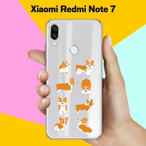 Силиконовый чехол 8 Корги на Xiaomi Redmi Note