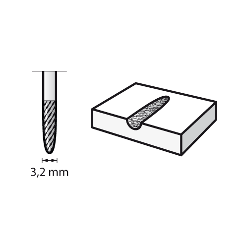 №9910 Резец из карбида вольфрама ø3,2мм Dremel 2615991032