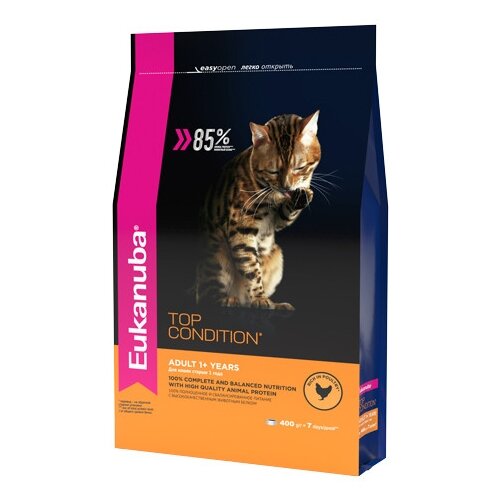 Eukanuba для взрослых кошек с курицей (adult top condition) 