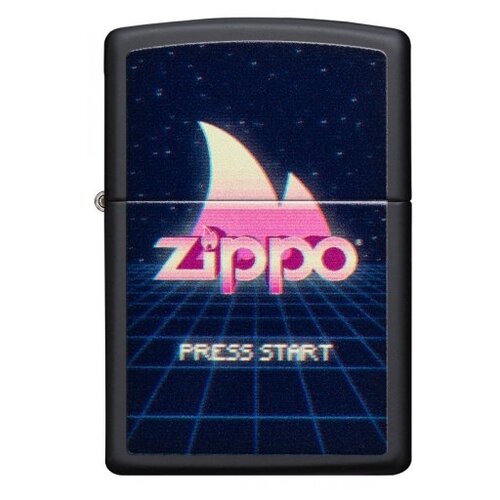 Зажигалка Zippo латунь/сталь, чёрная с фирменным логотипом, 