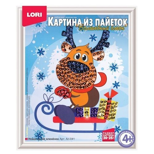 LORI Картина из пайеток Новогодний олененок Ап-041