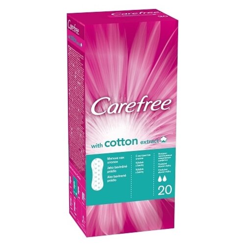 Прокладки и тампоны Carefree прокладки ежедневные Cotton extract без запаха, 2 капли, 20