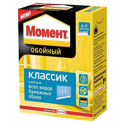 Клей для бумажных обоев Момент Классик 0.2 л 0.2 кг