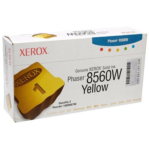 Твердые чернила Xerox 108R00766, для Xerox Phaser 8560, желтый, 3000 стр., 1