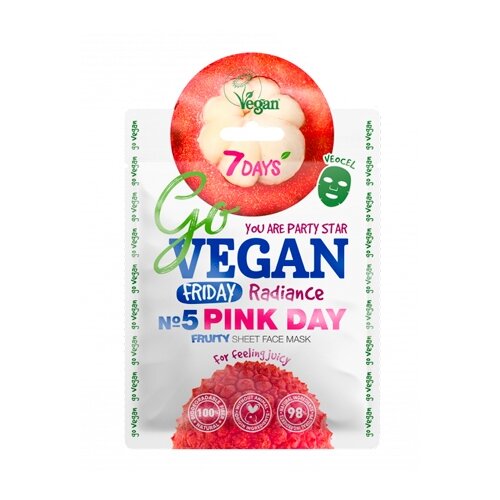 Тканевая fruity маска для лица 7 DAYS GO VEGAN Friday PINK D