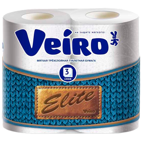   Беру Туалетная бумага Veiro Elite белая трёхслойная 4 рул.