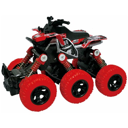 Квадроцикл die- cast, инерционный механизм, рессоры, 6*6, кр