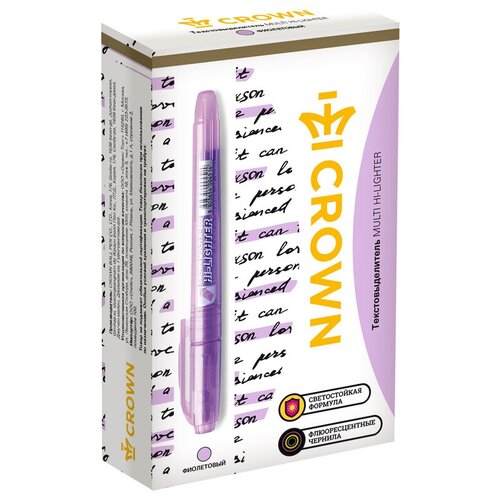 CROWN Набор текстовыделителей Multi Hi-Lighter, фиолетовый, 12 шт., 12