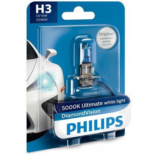 Лампа автомобильная PHILIPS DiamondVision H3 55W PK22s 5000K