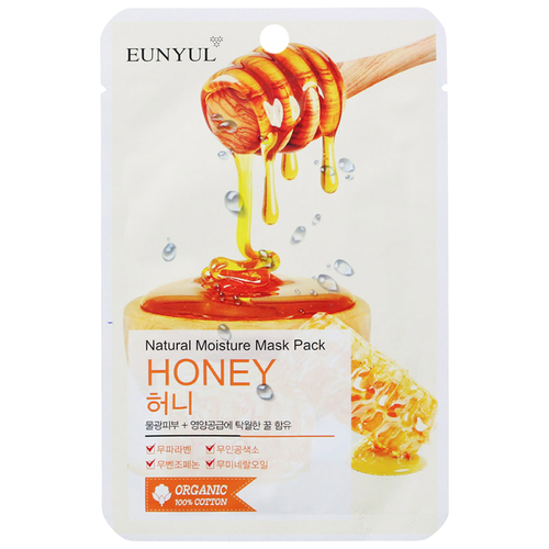 Eunyul тканевая маска Natural Moisture Mask Pack с медом, 25 г, 22