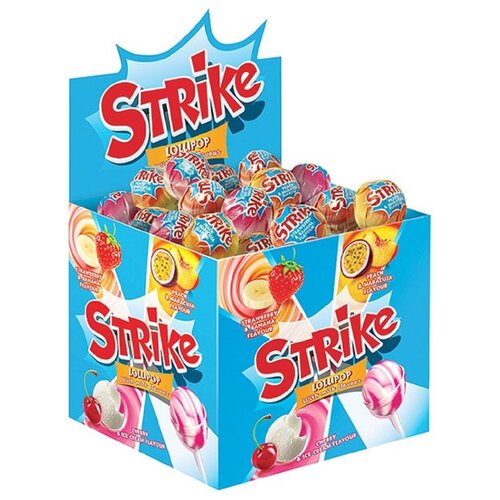 Strike Карамель на палочке с молочным вкусом, 50 шт по 11,3 г