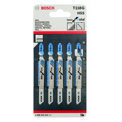 Набор пилок для электролобзика BOSCH 2608631012, 5