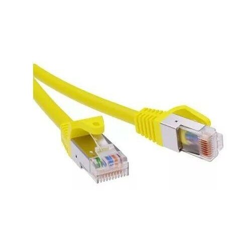 Патч-корд экранированный CAT6A SF/UTP 4х2 LSZH желтый 1м