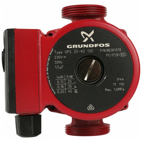 Насос циркуляционный GRUNDFOS UPS 25-40 130, 1х230В, 1 1/2,