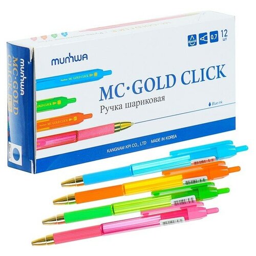 MunHwa Набор шариковых ручек MC Gold Click, 0.7 мм (GCC07-02), 12