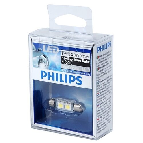 Лампа автомобильная светодиодная Philips Blue Vision Led P-12859LED C5W 5W