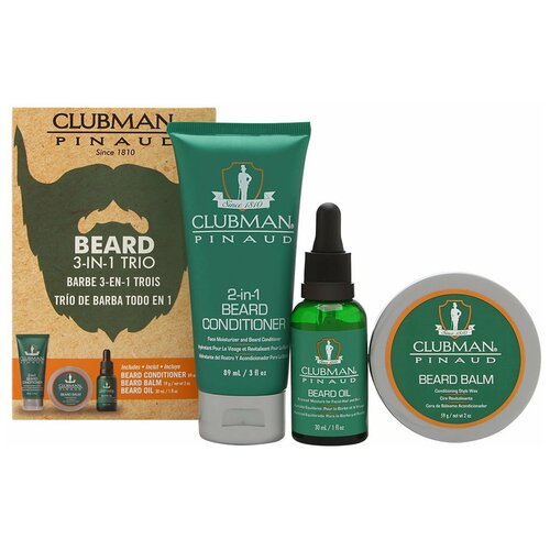 Для бороды и усов  Яндекс Маркет Набор для бороды Clubman Pinaud Beard 3-In-1 Trio (крем-конд