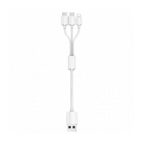 Кабель для зарядки 3 в 1 USB-C / Lightning / microUSB, 2.5А, 20 см,