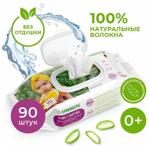 Влажные салфетки Pure&Nature Алоэ вера и нежный хлопок, липучка, 90 шт., 1