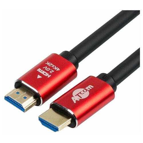 Аудио-видео, оптические шнуры Atcom Кабель HDMI-HDMI v2.0 15,0м (Red/Gold)