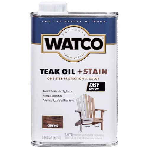 Масло Watco Teak Oil+Stain тиковое тонирующее цвет серый кам