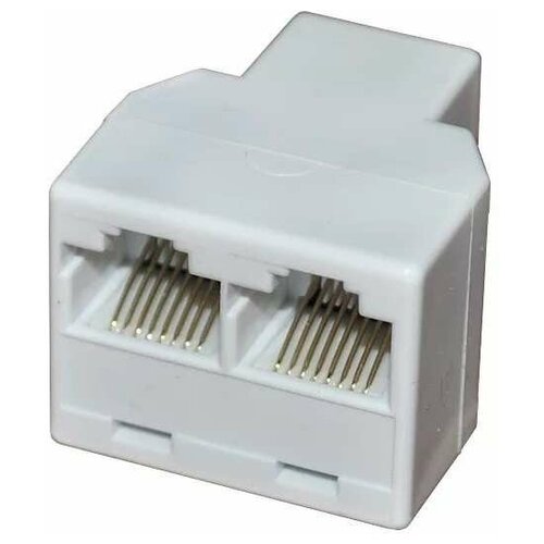 Переходник Rexant RJ-45(8P-8C)/гнездо-2гнезда/50 шт. (03-010